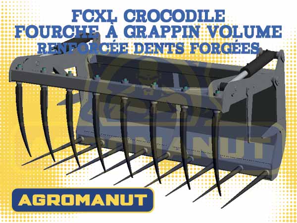 FCXL Crocodile fourche à Grappin volume renforcée dents forgées