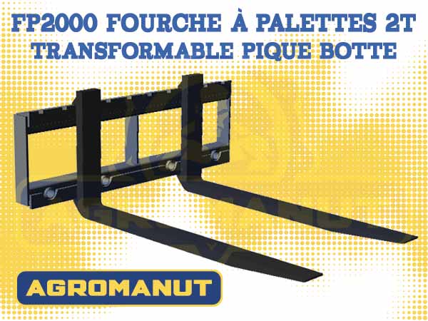 Fourche à palettes 2T transformable en pique bottes