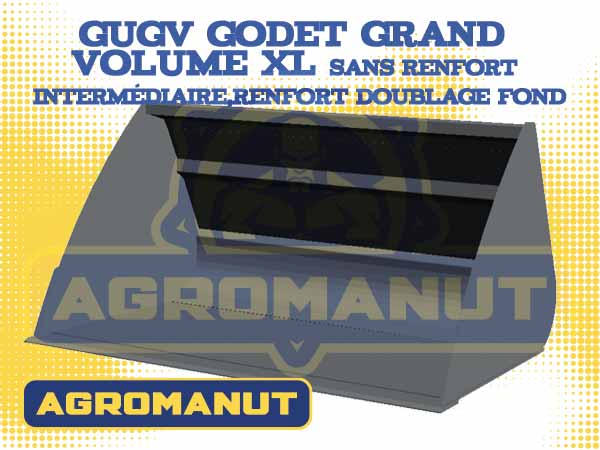 Godet grand volume XL sans renfort intermédiaire avec doublage fond Agromanut