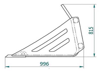 GPI Godet à Pierre plan sommaire. Structure du godet robuste. Rond pleins de fort diamètre. Renforts anti distorsion