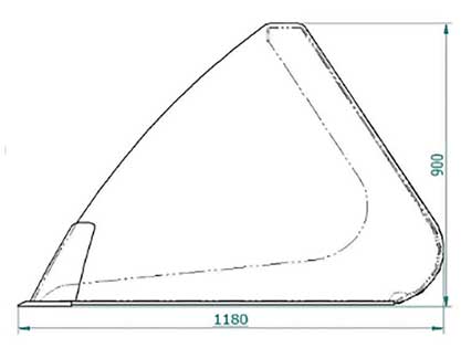 GUGV Godet grand volume XL  sans renfort intermédiaire, renfort doublage fondCapacité volumétrique, lame 400HB • Vidage optimisé, doublage fond • Robustesse de la structure plan sommaire`