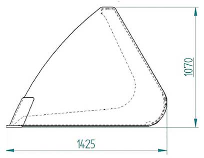 GUGVV Godet grand vOlume XXL. Sans renfort intermédiaire / Renfort doublage fond. Grande Capacité en volume, lame 400HB. Sur-renfort de doublage anti distorsion. Épaisseur des aciers / Vidage optimisé. Plan sommaire`