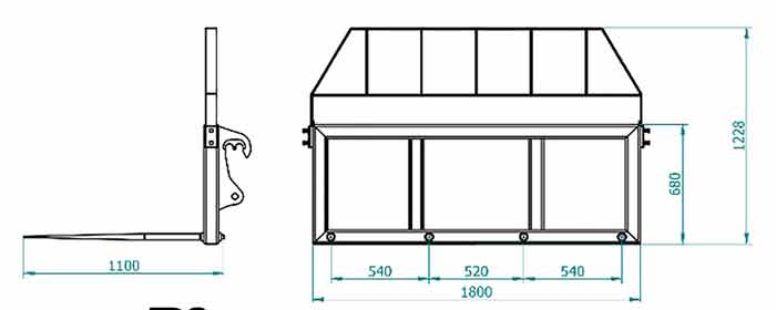 PB4D Pique Bottes 4 dents 1800mm plan sommaire