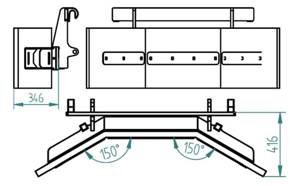 RB Racleur frontal lame caoutchouc. Châssis en U bonne résistance. Système de églage et d’alignement de lame. Épaisseur et qualité du caoutchouc plan sommaire